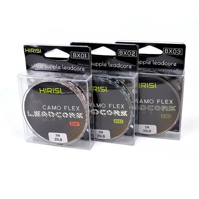 Ligne plombée carpe 35LB 7 mètres pour montage de cheveu - tresse 3 couleurs - pêche