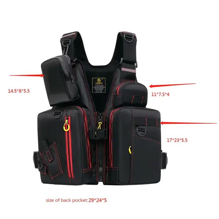 Gilet de sauvetage multi-poches pêche sécurité flottant matériaux gonflables rangement outdoor