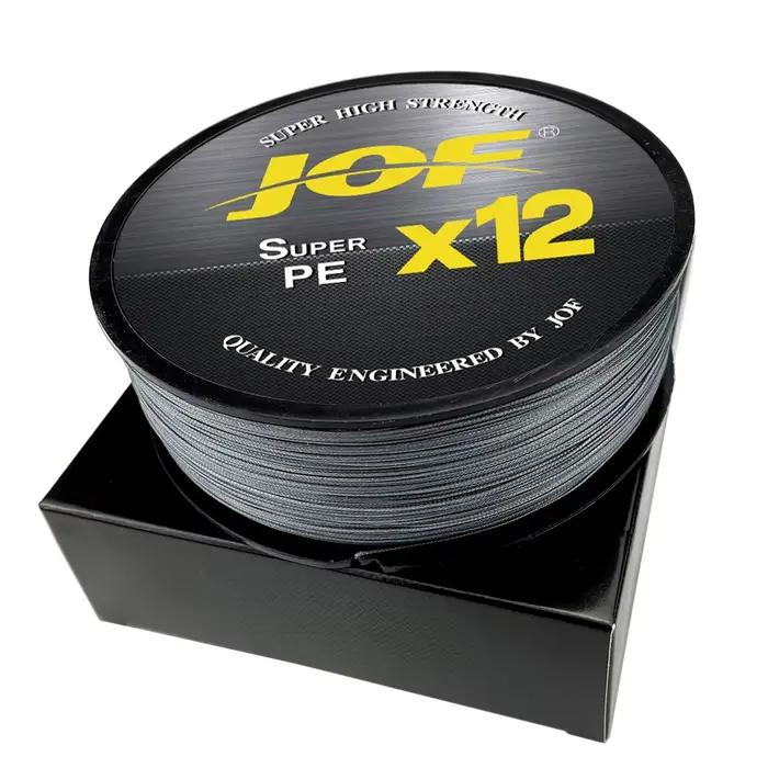 Ligne de pêche JOF X12 Super Résistante 12 brins Multifilament PE, 25LB à 92LB pour 100M 300M 500M