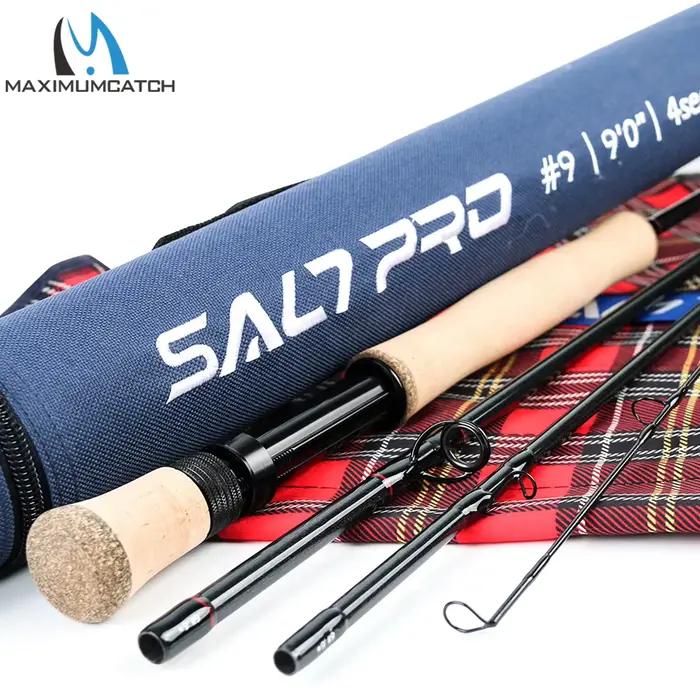 Canne mer Maximumcatch Saltpro 9FT 8/9/10WT action rapide carbone 30T+40T SK pour pêche en eau salée