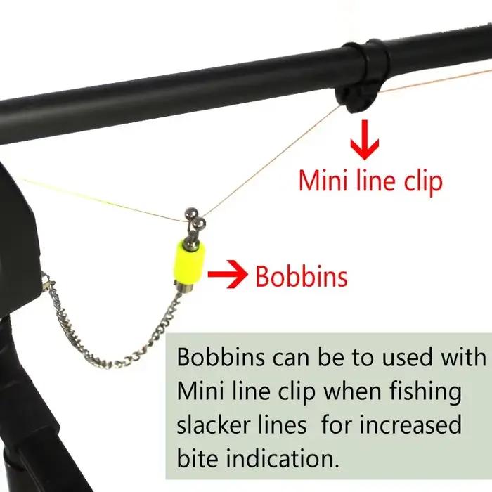 Clip ligne et bobine nylon pour alarmes pêche carpe - Accessoire indicateur de touches
