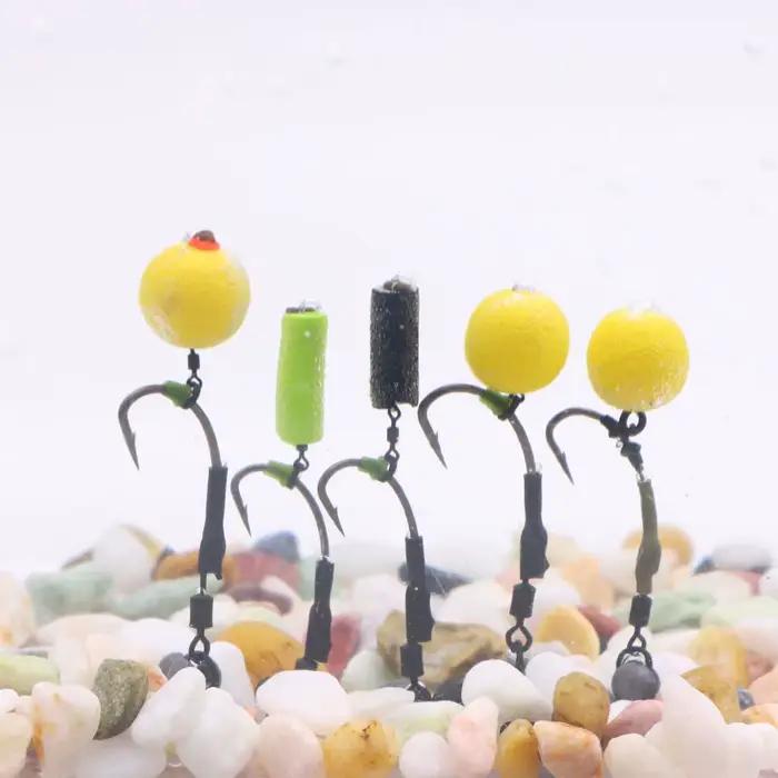 4PCS Ronnie Rig curve shank hameçons barbelés pop-up esche boilie screw hair rig terminal tackle