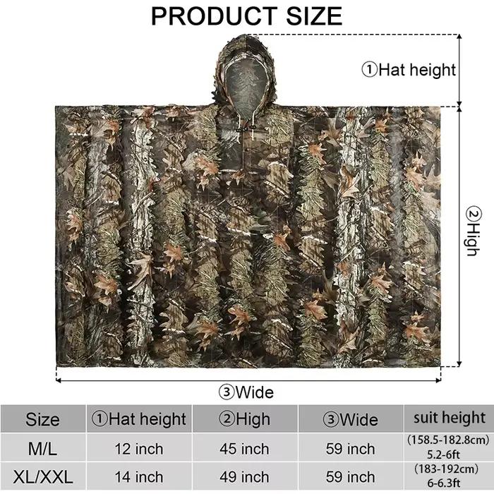 Veste champ équipement observation oiseaux Ghillie - tenue camouflage chasse pêche tactique homme