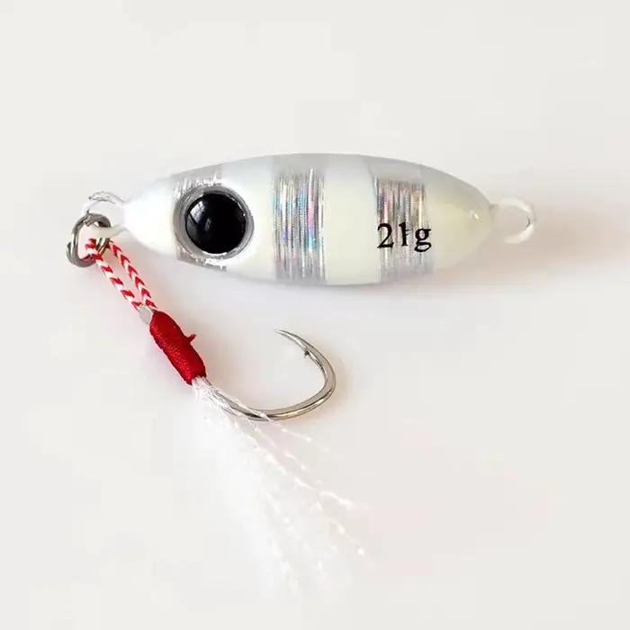 Lot de 6 leurres métalliques jigging pour pêche du bord, leurres cuillère appâts artificiels mer 5.5g à 21g