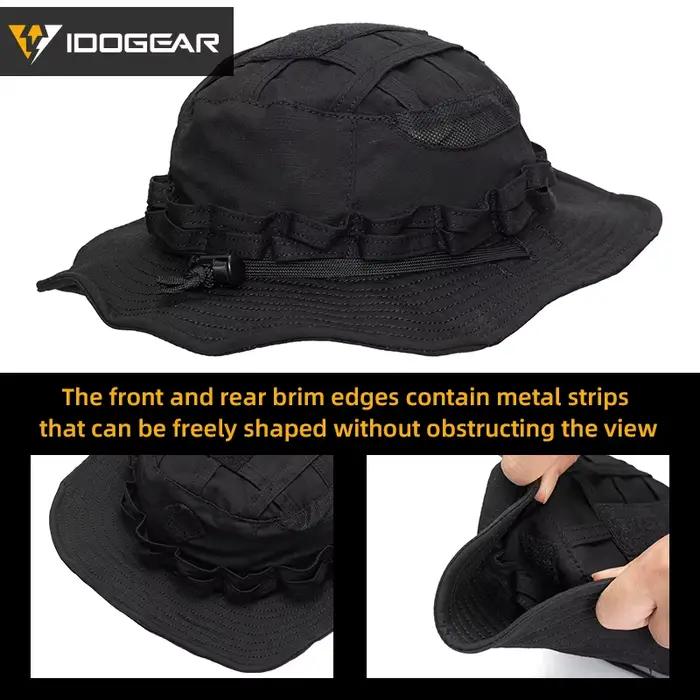 Casquette boonie tactique IDOGEAR 3623 pour pêche et chasse - Large bord ajustable et respirant