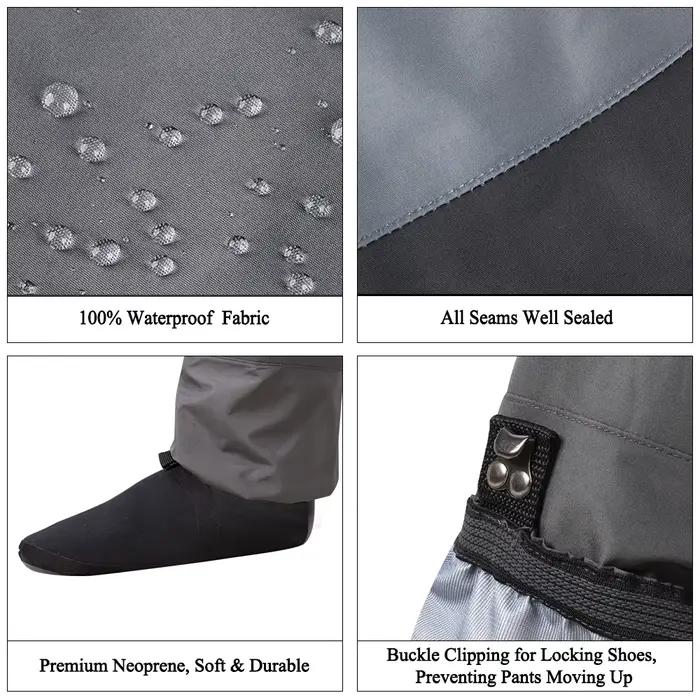 Waders de pêche Goture avec bottes intégrées 100% imperméables respirants - Pour pêche à la mouche et chasse