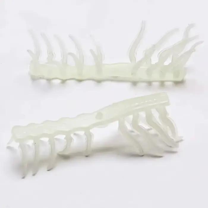 10 accessoires crevettes en bois luminescents pour leurres souples, appâts artificiels pêche nocturne