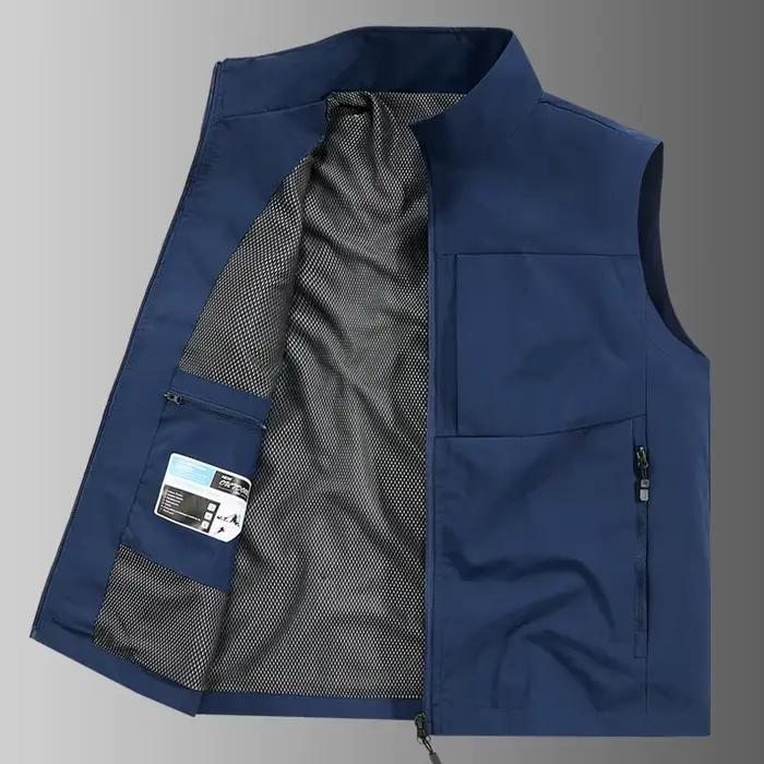 Veste sans manches homme pêche et randonnée respirante anti-vent multifonction