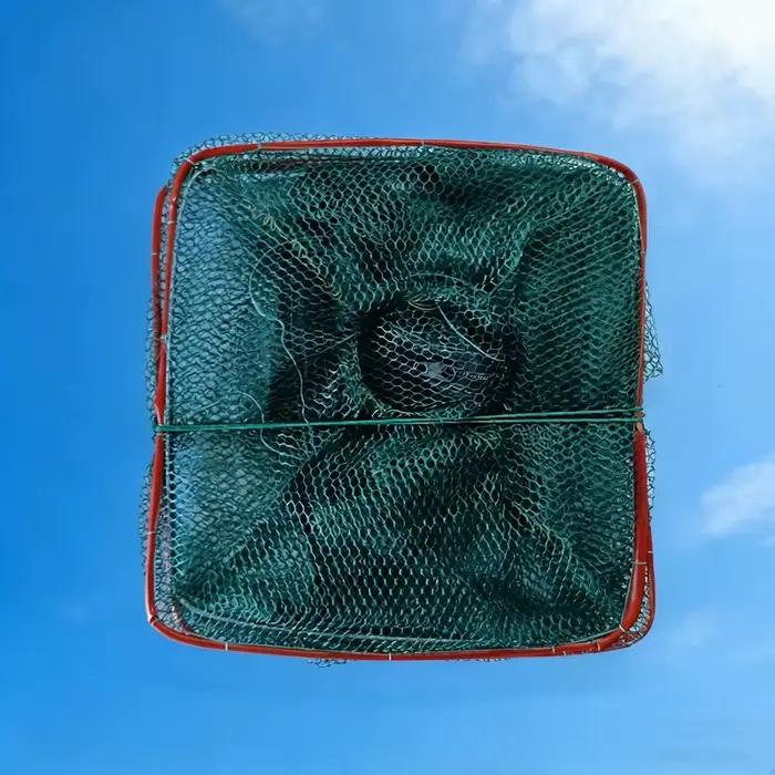 Filet de pêche pliable en nylon - Piège à appâts portable pour capturer poissons, crevettes, crabes et anguilles