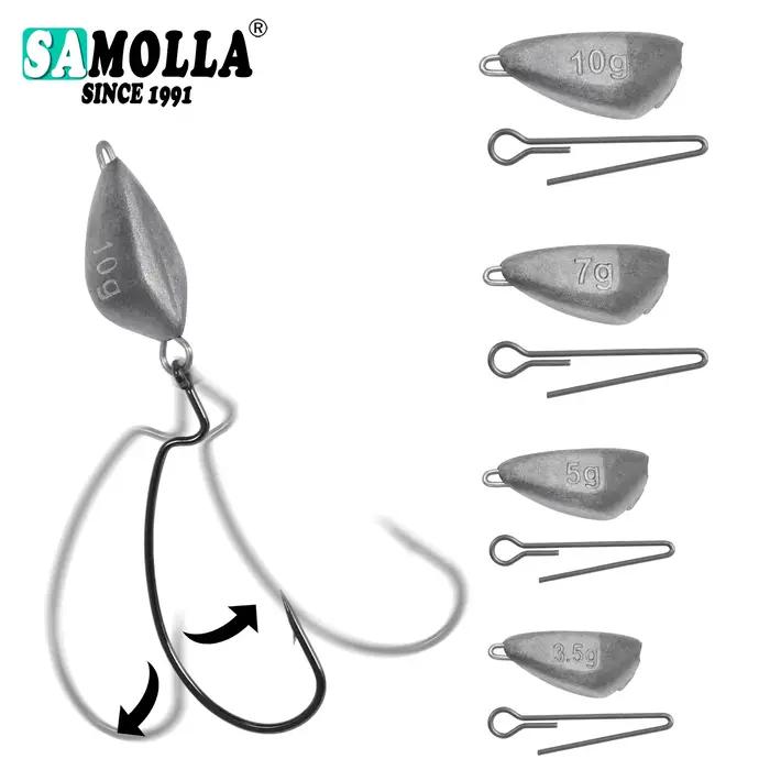 Têtes plombées jig SAMOLLA 5 pièces - Plombs pour hameçons crank, accessoires pêche complets