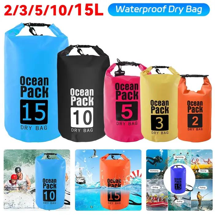 Sac étanche 2L à 10L pour rafting kayak randonnée aquatique pêche navigation flottant