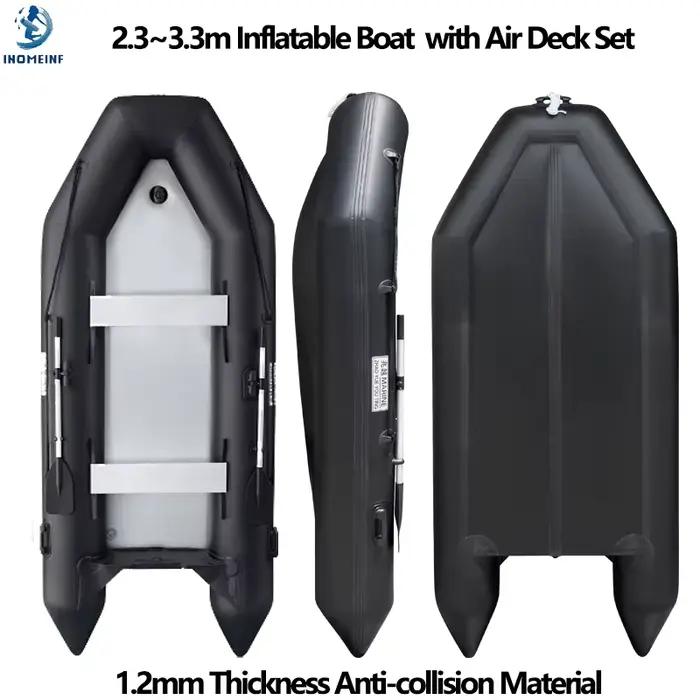 Bateau de pêche gonflable PVC 2.3-3.3m avec pont aérien 1.2mm anti-collision pour rafting et kayak