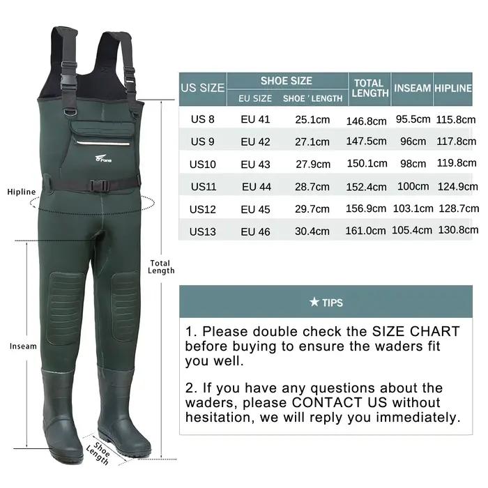 Waders pêche 8 Fans néoprène 5mm - Bottes cramponnées étanches pour homme pêche chasse ATV