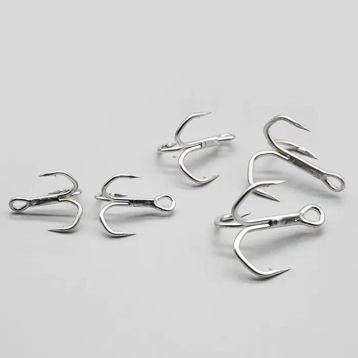 Hameçons triples 5X forts 10 pièces pour gros poissons truite blefish saumon et pêche sportive