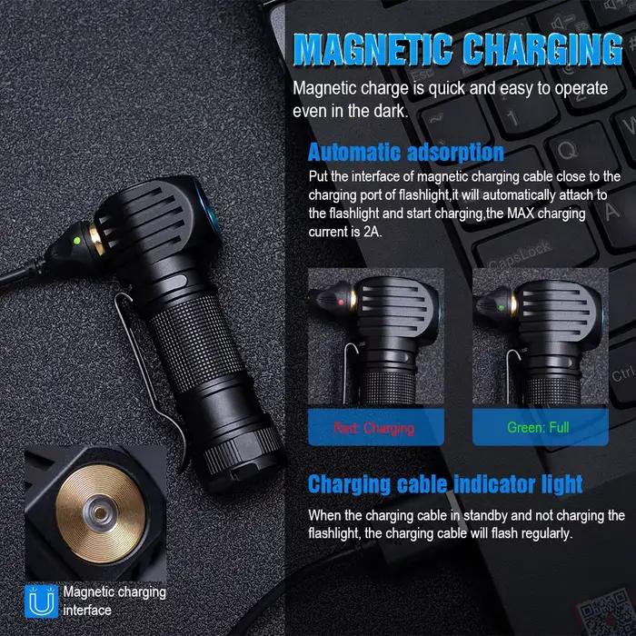 Lampe frontale Trustfire Mc18 LED XP-LHI 1200lm magnétique rechargeable pour pêche technique