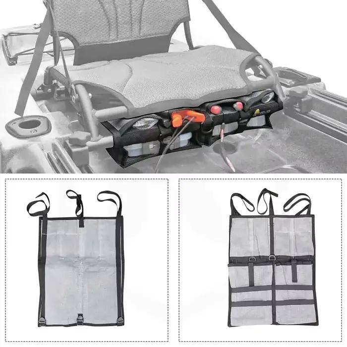Sac de rangement sous siège pour kayak - Poche organisation en mesh pour outils de pêche