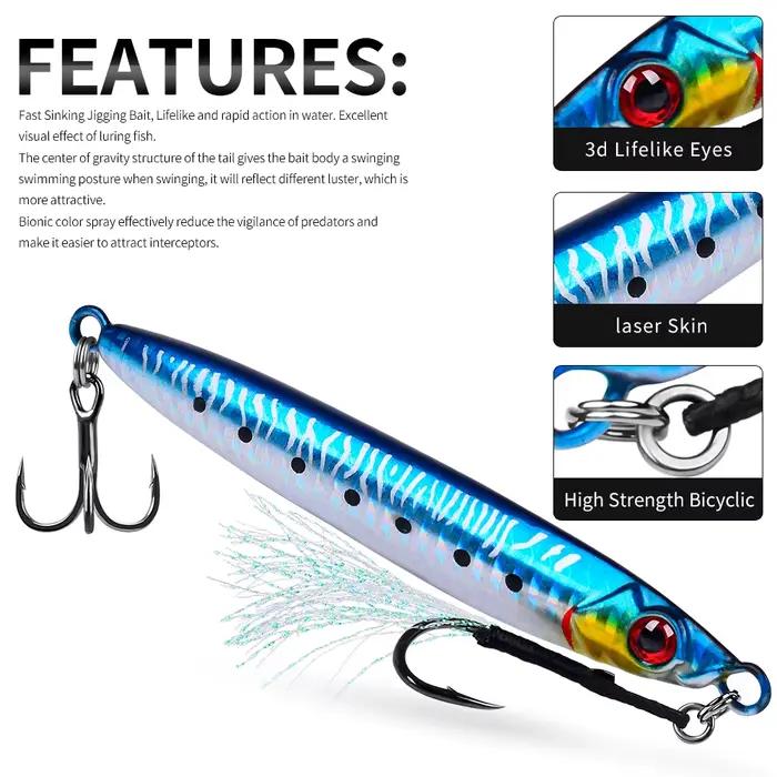 Jig Proberos 1pc pêche verticale speed jigging slow jigging leurre mer plombé pour bars et gros carnassiers