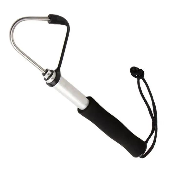Gaffe télescopique pêche 28-60cm acier inoxydable - Crochet rétractable pour mer et glace
