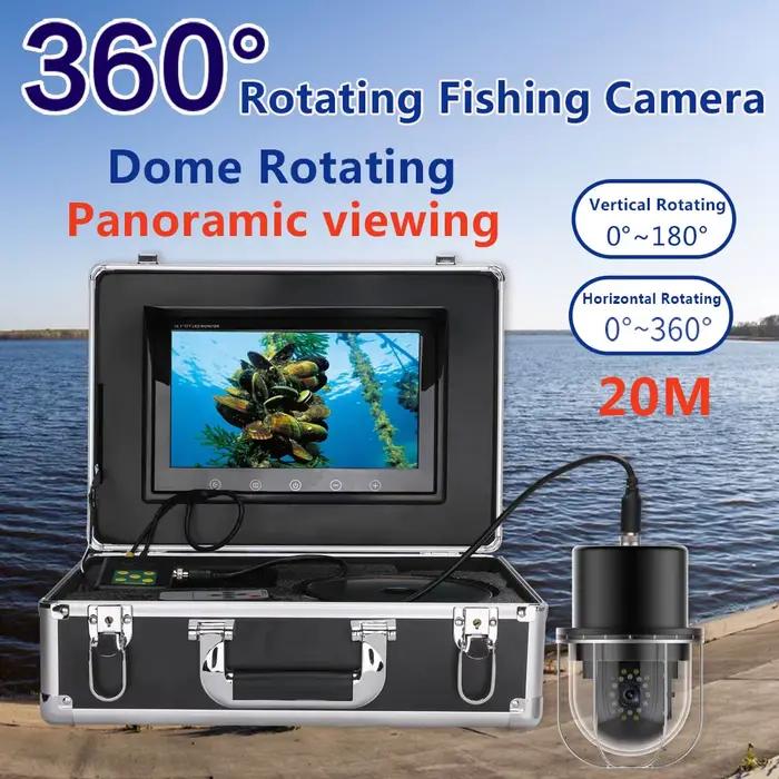 Caméra vidéo sous-marine 9 pouces rotative 360° IP68 avec 20 LEDs pour pêche profonde 100M