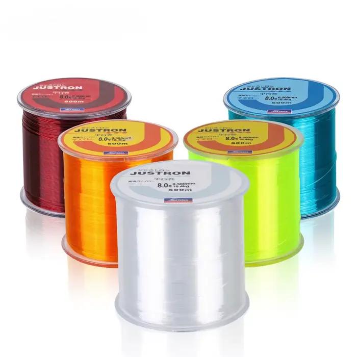 Fil de pêche nylon durable 500 mètres avec leurres colorés pour canne mer et pêche rocheuse