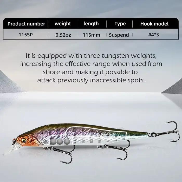 Leurre pêche MEREDITH ITO SHINER-115SP : leurre minnow plombé tungstène pour carnassiers qualité pro