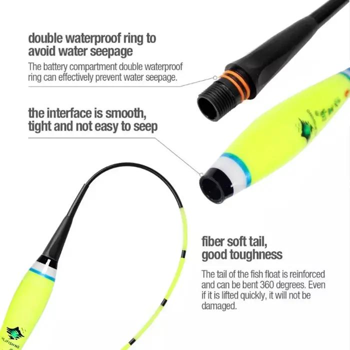 Lot de 3 flotteurs lumineux électriques pour la pêche, éclairage LED non éblouissant avec changement de couleur