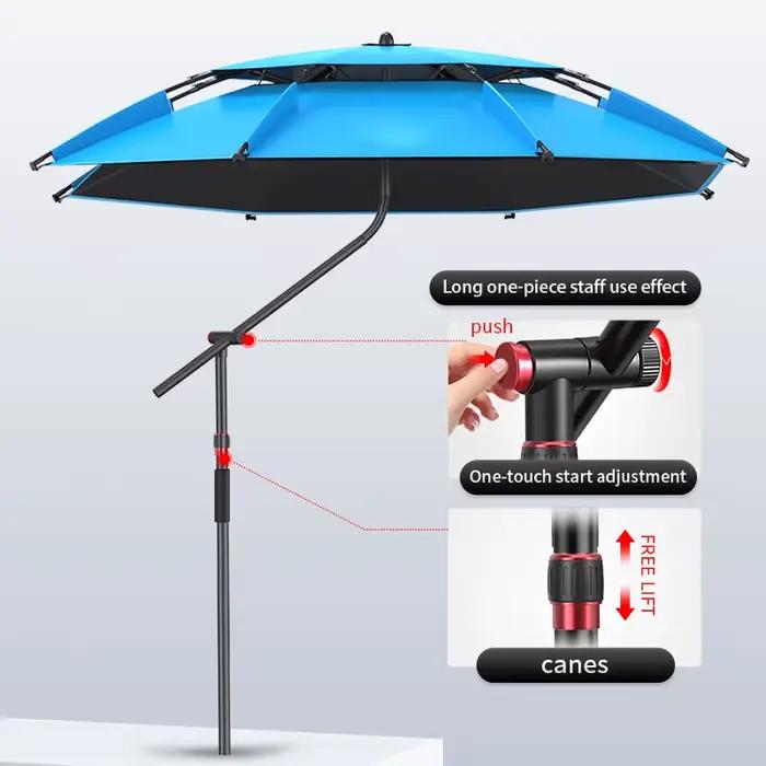 Support parapluie pêche ajustable 360° pliable portable - Pied de plage terrasse fixation universelle