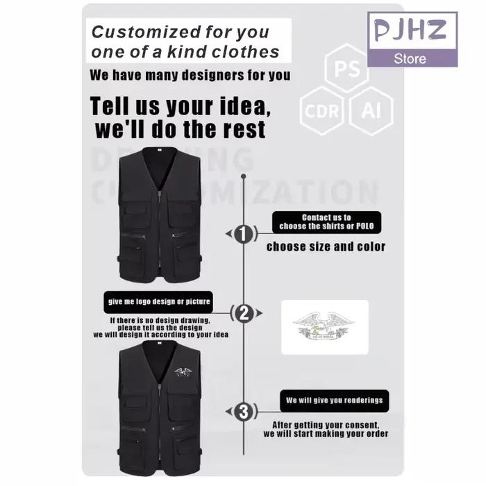Veste technique multi-poches pêche et voyage avec impression logo personnalisé pour professionnels extérieur