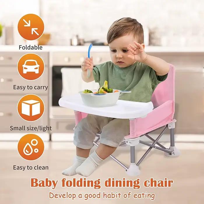 Chaise bébé pêche pliante avec plateau - Siège enfant sécurisé pour pêche en famille plage