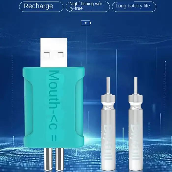Flotteur électronique lumineux rechargeable USB CR425 - 2 trous pour pêche de nuit en rivière et lac