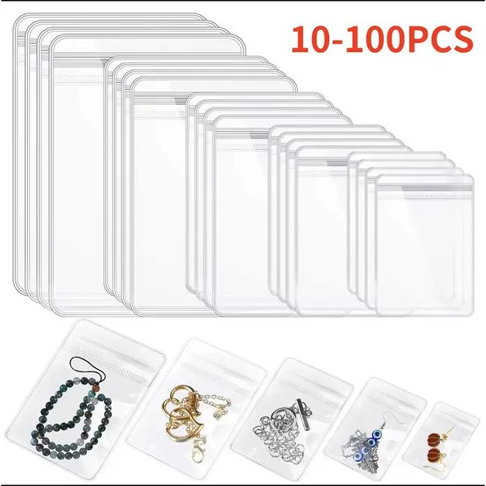 Sacs zip PVC épais transparents rangement bijoux pêche leurres hameçons accessoires