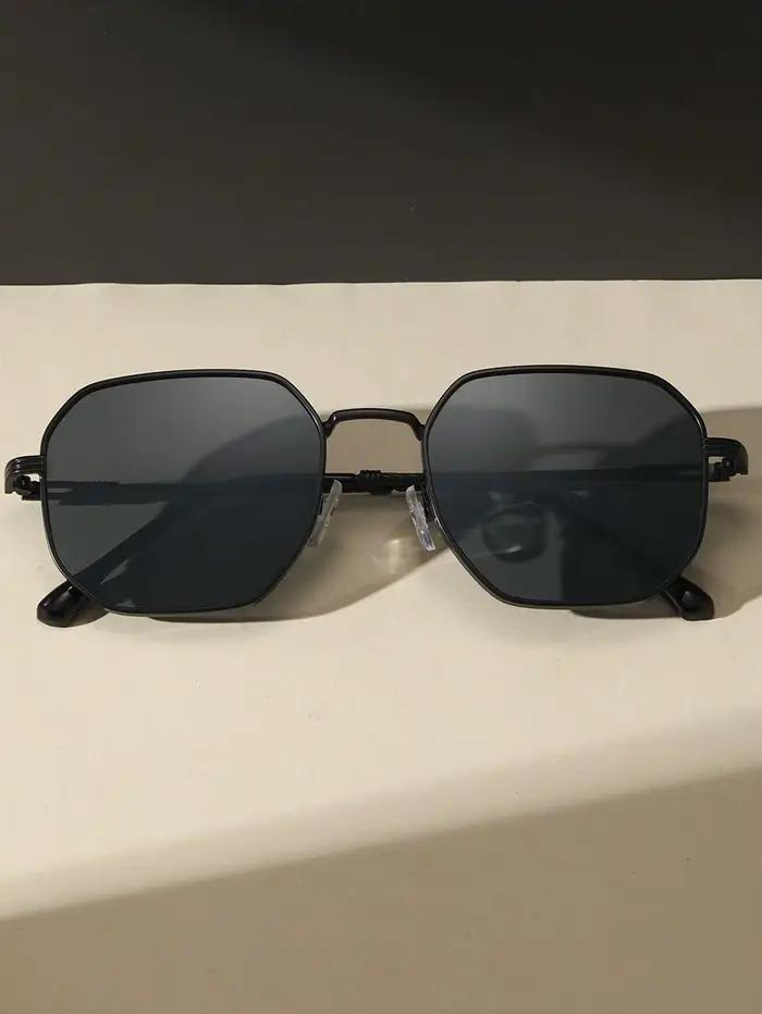Lunettes de soleil vintage unisexe style bohème pêche - Monture géométrique métal rétro pour activités extérieures