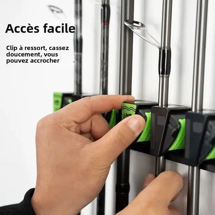 Support de canne à pêche mural LINNHUE 3 trous avec adhésif 3M pour rangement vertical et affichage