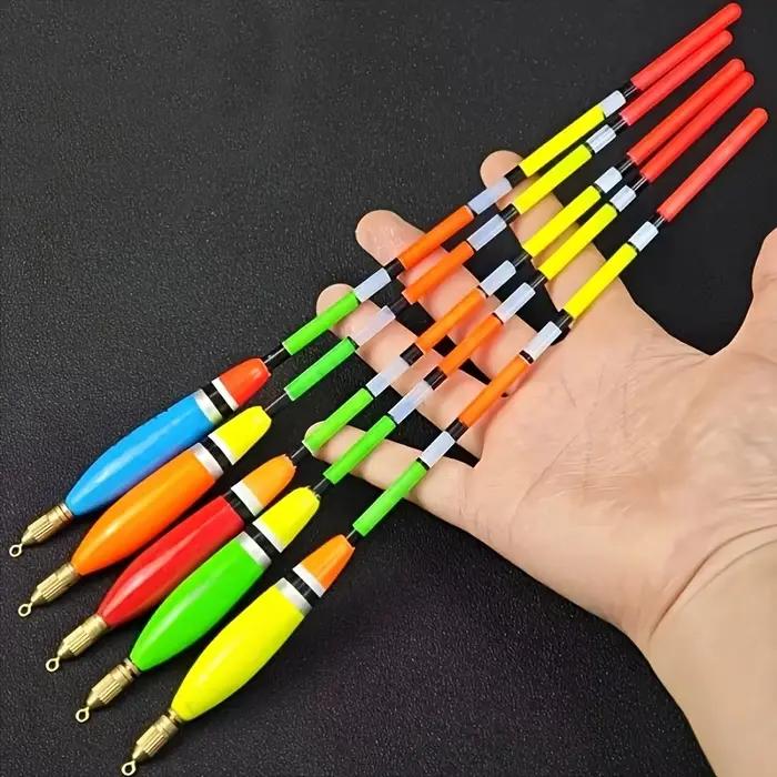 Lot de 5 flotteurs de pêche grande portance, queue épaissie haute visibilité et tête cuivrée
