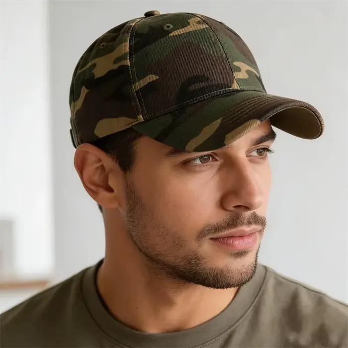 Casquette camouflage armée verte - Anti-UV pour pêche randonnée vélo et protection solaire