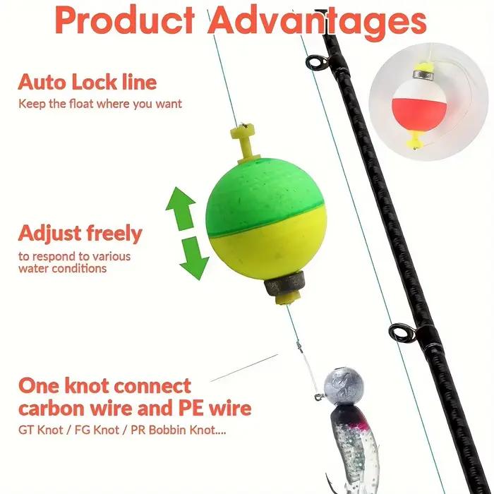 Kit 5 flotteurs pêche Snap-On balles EVA - Flotteurs manuels pour crappie, bluegill et poissons-chats