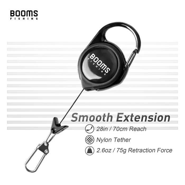 Rétractable pêche Booms 2 pièces clés anti-rouille ressort facile accessoires mouche zinger badge