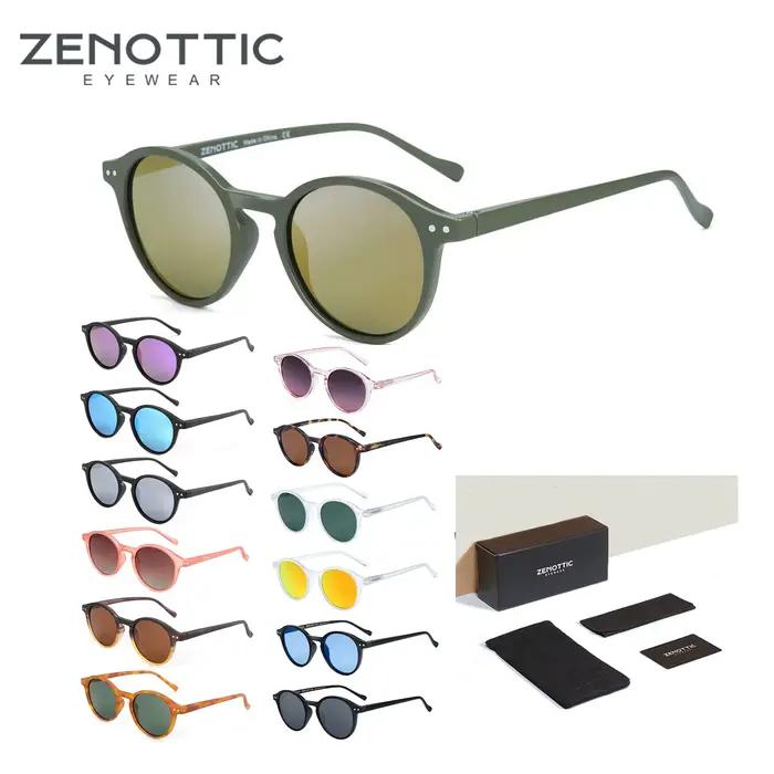 Lunettes de soleil polarisées ZENOTTIC rétro 2023-2024 pour pêche - Cadre rond vintage