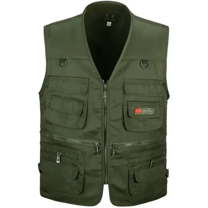 Veste de pêche sans manches multi-poches respirante pour homme, veste tactique extérieur sport