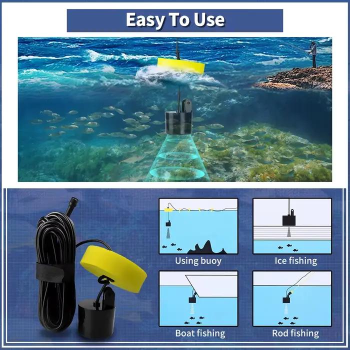 Échosondeur portable Erchang pour kayak pêche sonar main profondeur eau détecteur poissons castable