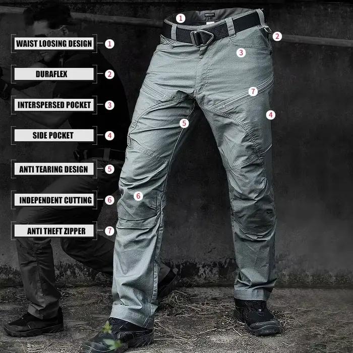Pantalon randonnée pêche homme séchage rapide slim tactique printemps automne cargo