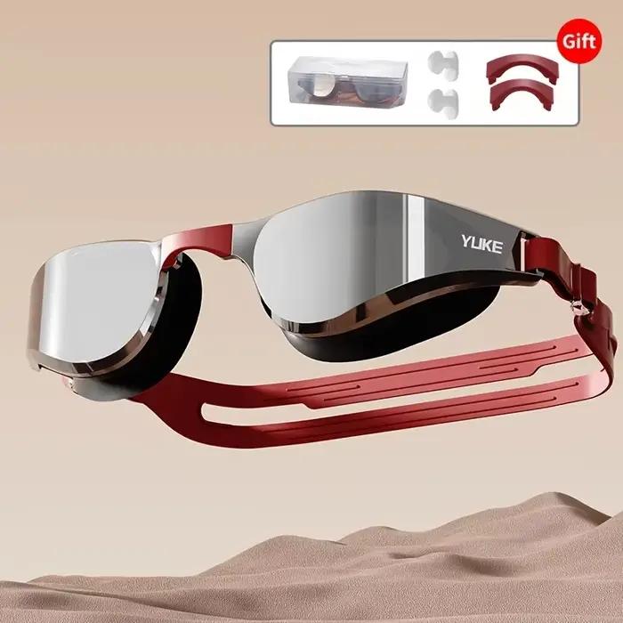 Lunettes de natation 2025 électroplaquées anti-buée HD étanches réglables hommes femmes