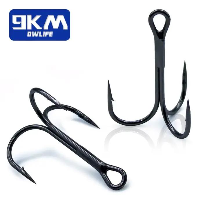Hameçons triples acier carbone pour leurres durs pêche mer gros prédateurs bar brochet loup