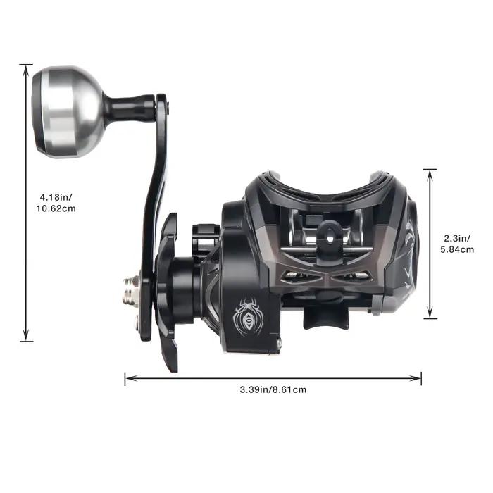 Moulinet baitcaster HAUT TON noir 6.3:1 frein 7kg 5+1BB pour pêche black bass eau douce et mer