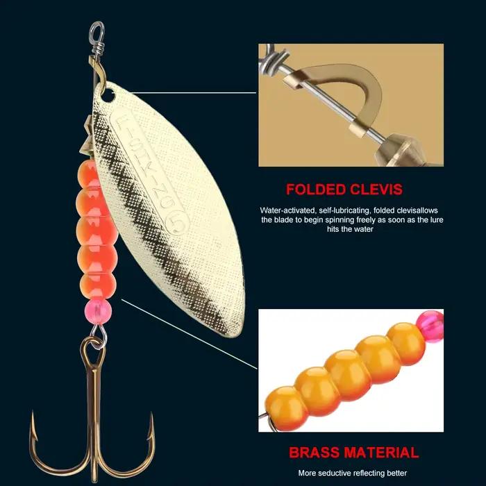 Fish King spinner lure cuillère 4.5g à 27.1g pêche brochet métal leurre dur avec hameçons