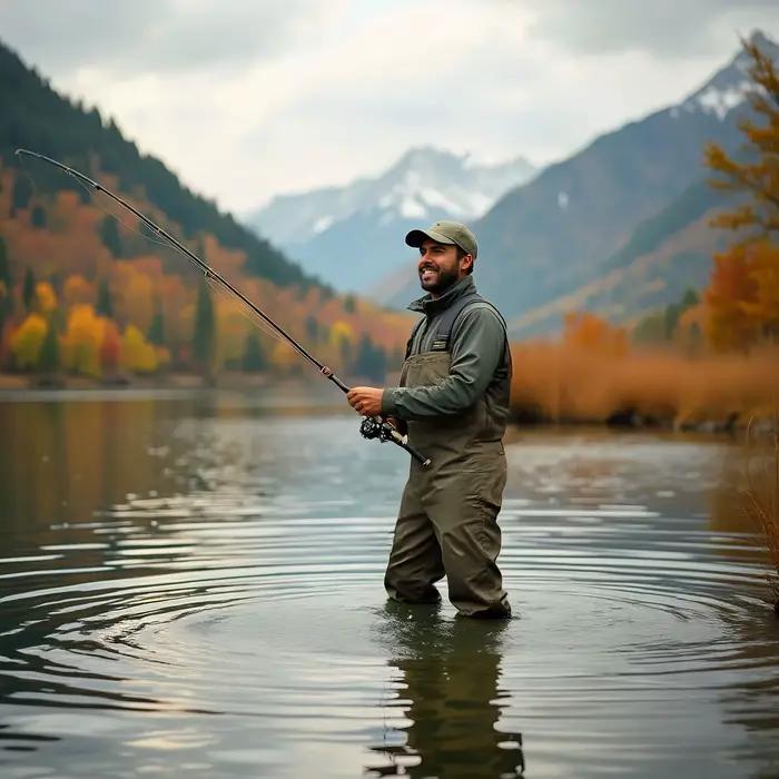 Waders de pêche en caoutchouc avec bretelles OMEGA taille 43 - Pantalon de pêche robuste pour eaux froides