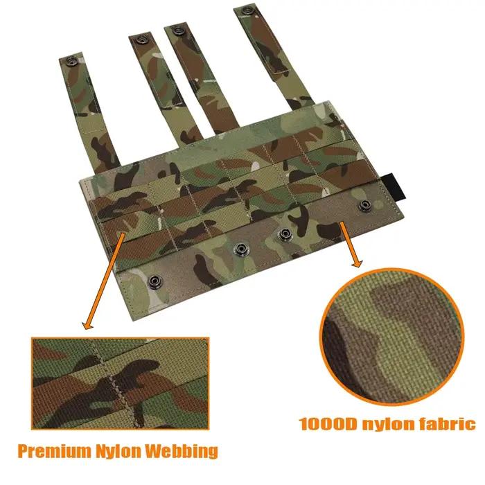Panneau adaptateur MOLLE 1000D pour patchs pêche - Conversion Hook&Loop pour équipement tactique