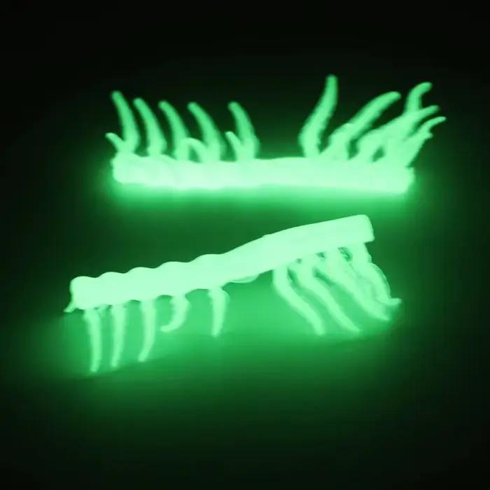 10 pieds de crevette en bois noctilucents - appâts lumineux souples pour pêche de nuit en France