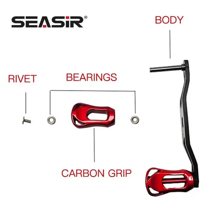 Manivelle carbone SEASIR pour moulinets casting - 6 couleurs disponibles pour Daiwa et Shimano