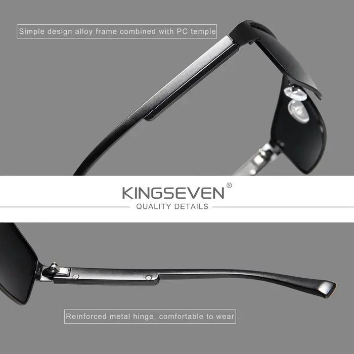 Lunettes de soleil polarisées KINGSEVEN pour pêche homme - UV400 qualité supérieure rectangle confortable